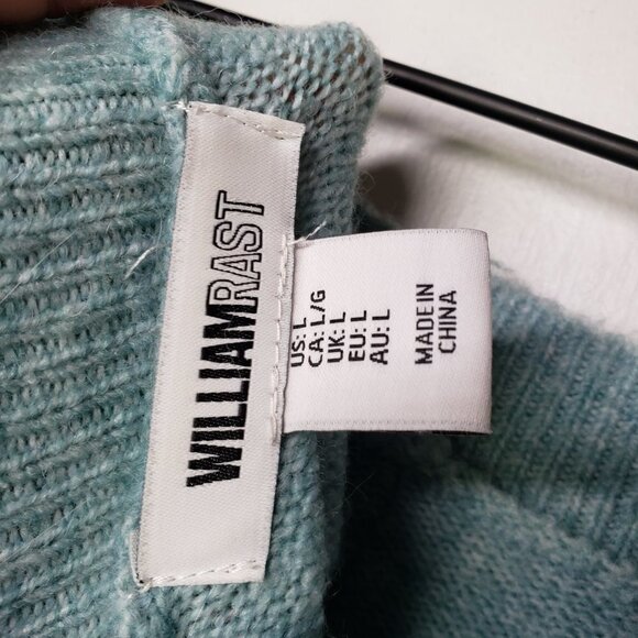 William Rast Dot Textured Dolman Sleeve V-Back Sweater L Aqua Blue - Picture 5 of 6